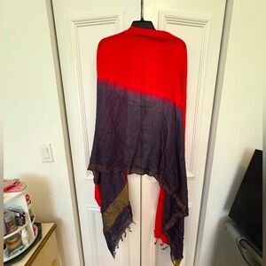 Elegant Red and Black Ombre Shawl